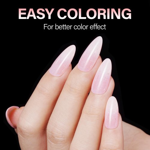 AILLSA Medium Almond Nail Tips Soft Gel Clear Nail Tips Preshaped Full Cover Nail Tips False Gelly Nail Tips for Nails Extension with Storage Box 216pcs 12 Sizes