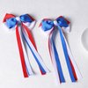 4th of July Long Ribbon Hair Bow Clips, Patriotic Red White Blue Cheer Barrettes Alligator Hair Pins, Independence Day Outfit Decor Accessories Holiday Gift for Teen Toddler School Girls Kids