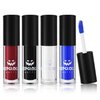 QIUFSSE 4PCS Black Blue White Liquid Lipstick Halloween Fake Blood Makeup Kit for Adults Smudge Proof Lip Gloss Long-lasting Lip Stain Suitable for Halloween Goth Makeup-Set A