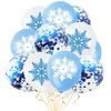 36Pcs Snowflake Latex Balloons, Winter Wonderland Balloons, Winter Snowflake Theme Party Decorations