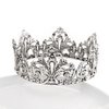 YADIRF Alloy King Queen Royal Full Round Crown Wedding Tiara Headbands Princess Crowns For Pageant Party Hair Accessories (Silver)