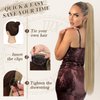 BARSDAR Drawstring Ponytail Extension - 34 Inch Long Straight Blonde Ponytail Hair Extensions Synthetic Fake Pony Tails Hairpieces Clip in Ponytail for Women Girls Daily- Light Ash Blonde Mixed