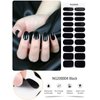 20Pcs Cured Gel Nail Polish Strips, EBANKU Black Adhesive Full Wrap Gel Nail Art Sticker, Waterproof Gel Nail Wrap Stickers with Nail File and Stick（UV/LED Lamp Required）