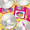 90's Party Supplies - Floppy Disk Napkins and CD Paper Plates (Serves 16) - I Love The 1990's Throwback Decades Celebration Tableware