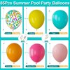 BBeipulas 88Pcs Tropical Balloon Arch Kit 12inch Hot Pink Orange Yellow Green Teal Latex Confetti Balloons for Luau Tropical Hawaii Flamingo Coachella Party Theme