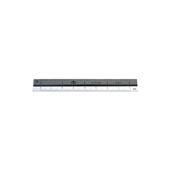 ALVIN Mini Aluminum Engineer Triangular Scale Ruler, Drawing and Design Tool for Students and Professionals, Great for Drafting, Architecture, Engineering, and Art - 4 Inches