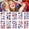 4th of July Temporary Tattoo Kids Adults, 90pcs Fake Tattoos, Independence Day Fourth of July Waterproof Body Art Stickers Red White Blue Memorial Decorations for Labor Day Party USA National Flag