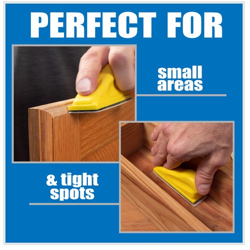 Sanding Mouse Mini Detail Sander with 50 Pre-Cut Gold Sanding Strips • 10 each of The Following Grits are Included: 80, 120, 150, 220 and 400