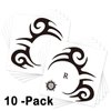 10-Pack Tribal Face Tattoo Temporary Stickers for Halloween, 3.7 x 3.7 Inch Black Tribal Temporary Tattoos for Men, Women and Kids