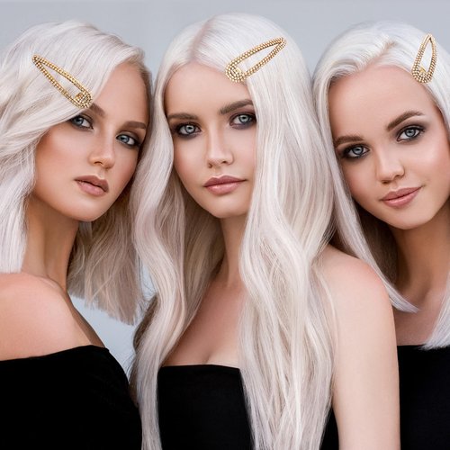 HINZIC 4Pcs 3 Inch Rhinestone Snap Hair Clips No Slip Water Drop Gold Barrettes Metal Wedding Prom Valentines Dance Party Hair Pins Sparkly Accessories for Women Girls Thick Thin Hair