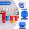 SUNYIWJIE Cup Pong Game Set 22 Pcs 16 Oz Plastic Party Cups with 4 Pcs Ping Pong Balls for Christmas New Year Gift (Blue+Red)