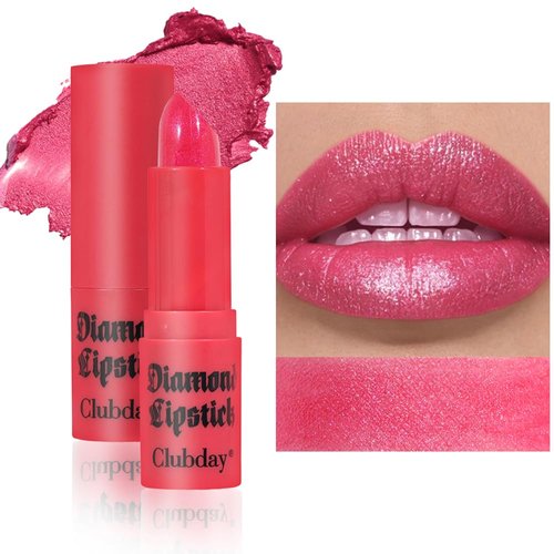 BEUKING Glitter Diamond Lipstick, Tiny Pearl Metallic Shimmer Lip Glaze High Pigment Lightweight Mini Velvety Long Lasting Smooth Non-stick Cup Sparkling Lip Makeup Shinning Lip Gloss for Women (05)