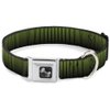 Dog Collar Seatbelt Buckle Vertical Stripes Transition Black Yellow 13 to 18 Inches 1.5 Inch Wide