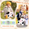 CatchCute Cow Plush Bag Kids Crossbody Bag for Kids, Plush Handbag Tote Bag with Adjustable Strap,Soft Plush Cow Stuffed Purse with Zipper,Coin Pouch Accessories for Toddlers Kids