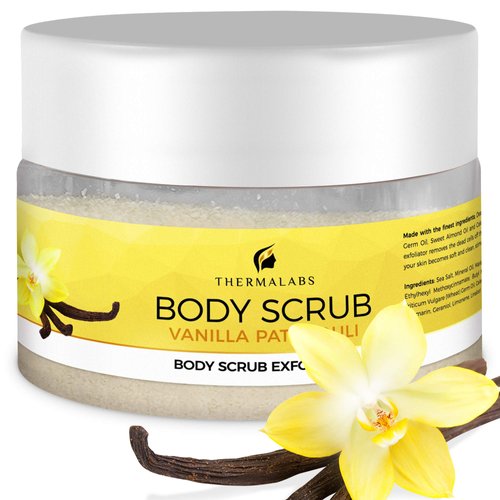 Salt &amp; Oil Based Body Scrub Exfoliator Vanilla Patchouli: Get a Soft Skin With a Divine Scent! Or...