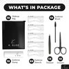 Eyebrow Stamp Stencil Kit w/Free Eyebrow Shaping Tweezer, Spoolie and Scissors Included| Perfect Eyebrow Stencil Kit for One Step Eyebrow Shaping | Waterproof and Long Lasting Powder Finish (Black)