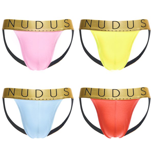 NUDUS Men’s Jockstrap - Comfortable Tag-Free Cotton Sexy Briefs - Pack Of 4