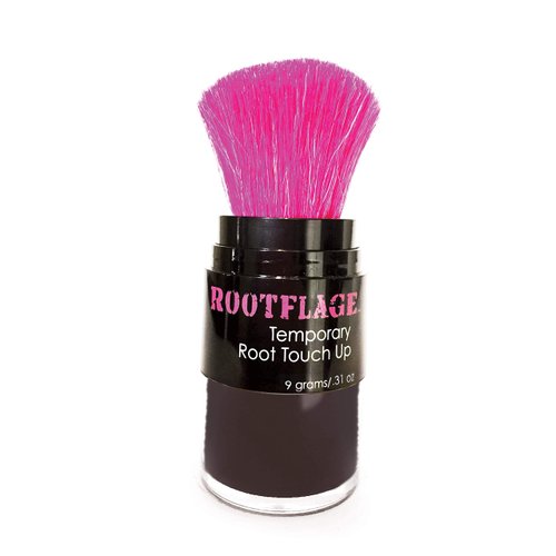 Rootflage Root Touch Up Hair Powder - Temporary Hair Color, Gray Coverage, Root Concealer, Thinning Hair Filler, Dry Shampoo, Eyebrow Filler (09 Brown Black) .31 oz