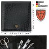 3 Swords Germany - brand quality 7 piece manicure pedicure grooming kit set for professional finger & toe nail care scissors clipper fashion leather case in gift box, Made by 3 Swords (84322)