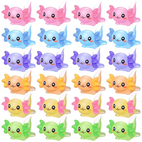 Junkin Mini Axolotl Resin Charms Miniature Axolotl Ornament Tiny Animal Figures for DIY Garden Dollhouse Birthday Party Decoration Aquarium(150 Pcs)