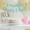Happy Half Birthday Banner, Baby Shower Party Decoration Favors, Baby 6 Months Happy Half feeding bottle Sign Banner, 1/2 Birthday Baby Shower Party Supplies, Sky Blue, 6.3 Feet
