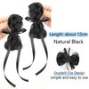 2 Pcs Black Hair Bows Hair Clips Simulation Girls Hair Package Clip Ribbon Double Pill Fluffy Hair Bundle Sweet Cool Style Duckbill Clip
