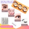 DAODER Self Adhesive Eyelashes Demi Wispies Lashes Natural Look NO Glue Need False Eyelashes 3Pairs Soft Fluffy Reusable with 40 Extra Glue Strips 16mm(Demi Wispies GX03)