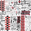 COKTAK 6 Sheets HQ Temporary Tattoos For Women Kids Men Halloween Makeup Kit Cosplay, Fake Face Joker Tattoos Stickers, Prison Prisoner Inmate Rapper Halloween Temporary Tattoos Rave Party Accessories