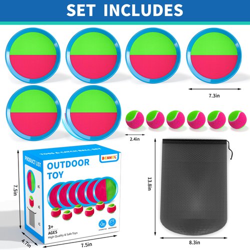 Bennol Toss and Catch Ball Game Outdoor Toys for Kids, Outdoor Outside Games Toys for Kids Ages 3 4 5 6 7 8 9 10, Yard Backyard Games Beach Toys Outside Games