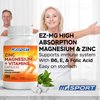 Magnesium Zinc Supplement with Vitamins B6, B9, MGSPORT High Absorption Zinc Magnesium Combination for Immune Support, Muscle Recovery, EZ-MG Easy on Stomach, 120 Capsules