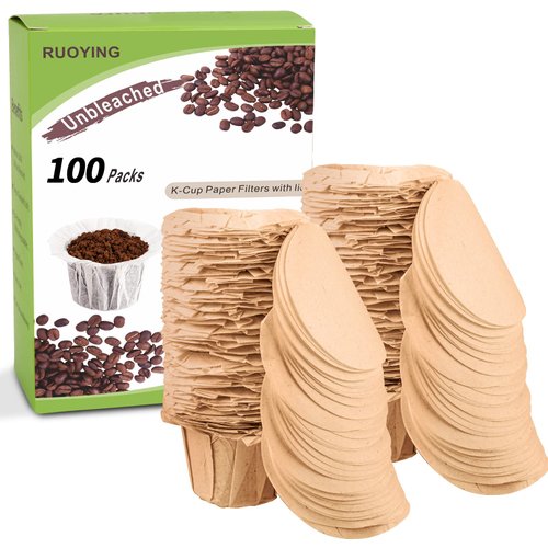 Unbleached K cup Disposable Paper Filters with Lid for Keurig Reusable K Cup Filters,Keurig Filters for K Cup Reusable Coffee Filters, Fits All Keurig Single Serve Filter Brands