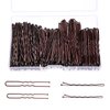 Oruola 200pcs Small Bobby Pins,2In & 2.4In Bobby Pins Brown Hair,Mini Bobby Pins Brown for Slideproof & Lock In Place,U Shaped Hair Pin for Buns Women Girls with Box,2 Different Shapes of Bobby Clips