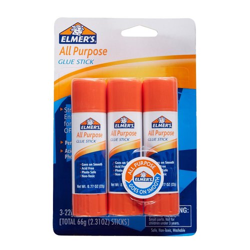 Elmer's All Purpose Glue Sticks, Washable, 22 Grams, 3 Count