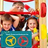 Restroma 4 Pack Playground Accessories for Kids Outdoor Playground Steering Wheel Priate Ship Wheel Plastic Telephone Phone Toy Swing Set for Playground Backyard Playhouse Tree House (Yellow,Red)