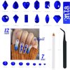 qiipii 4080Pcs Blue Nail Rhinestones Flatback Royal Blue Sapphire Round Beads K9 Glass Gems Stones Nail Art Gems Diamonds jewels Nail Art Charms Supplies for Nails Face Eyes Makeup DIY Crafts Clothes