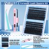 Fluffy Lash Clusters Kit 80D 100D Thick Volume Eyelash Extension Kit D Curl Lash Extension Kit Fluffy Individual Lashes 10-20mm Cluster Eyelash Extensions Kit with Lash Bond and Seal by Lanflower