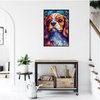 King Charles Cavalier Dogs Lovers Stained Colorful Glass 1000 Pieces Art Painting Wooden Puzzle for Kids Adults, Birthday Mother's Father's Day Christmas for Dad Mom Boys Girls