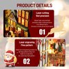 INSGEN Book Nook Bookshelf Inserts Miniature Scenes Dollhouse Kit, 3D Wooden Bookend Puzzle DIY Craft Christmas Booknook Decor Diorama Kits Gifts for Adults Teens, with Music & Inductive Lighting