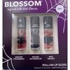 Blossom Scented Roll on Lip Gloss, Infused with Real Flowers, Made in USA, 0.3 fl. oz./9ml, 3 pack Mini Gift Set, Sinister Strawberry/Wicked Watermelon/Mad Mango