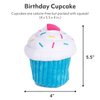 ZippyPaws - Birthday Cupcake Squeaky Plush Dog Toy with Soft Stuffing - Blue Cupcake
