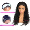 Ubetta Curly Headband Wigs Human Hair Glueless None Lace Front Wigs for Black Women Deep Wavy Brazilian Virgin Remy Human Hair Machine Made Wigs with Headband Attached 22 Inch 150% Density