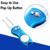 Fpxnb 2 Pack Metal Foldable Golf Divot Tool with Pop-up Button & Magnetic Ball Marker (Pack of 2, Fish Design)