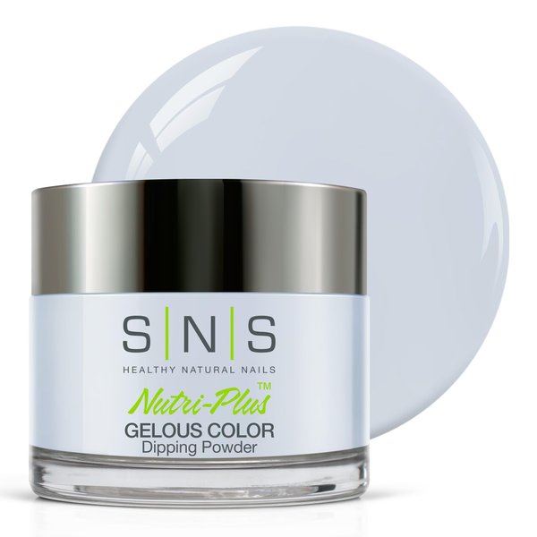 SNS Nail Dip Powder, Gelous Color Dipping Powder - Quiet Opulence (Blue/Baby Blue, Cream) - Long-Lasting Dip Nail Color Lasts 14 Days - Low-Odor & No UV Lamp Required - 1oz