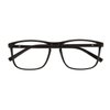 OCCI CHIARI Reading Glasses Men's Rectangle Reader Durable Spring Hinge (Bright Black, 1.00)