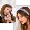 7 Pcs Fashion Headbands for Women with Satin Scrunchies Purple Headbands for Girls Pearl Headbands for Women Trendy Padded Headband Thin Headbands for Women Croquette Aesthetic Cute Accessories