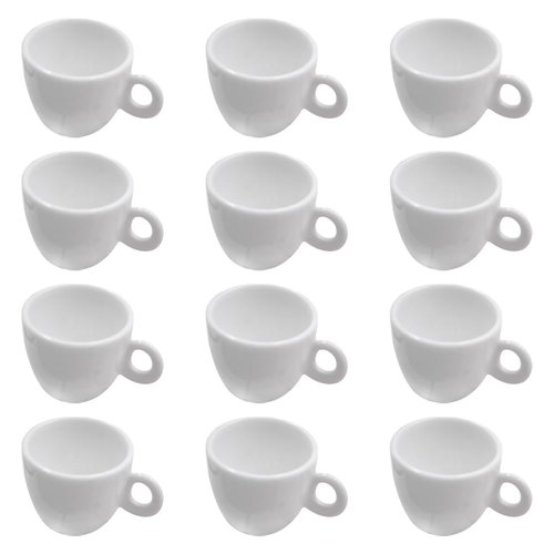 12 Pcs Miniatures White Cups Mini Coffee Tea Cups Small Dollhouse Cups Plastic Fairy Garden Cups Doll House Accessories