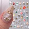 Christmas Nail Art Stickers Decals Christmas Crystal Ball Nail Stickers Winter Snowman Snowflakes Xmas Tree Design Christmas 5D Embossed Nail Decals Manicure Supplies for Holiday Nail Art Decorations