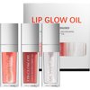 3 Colors Tinted Plumping Lip Oil Gloss Set, Fat Lip Oil Drip Lip Glow Oil,Ultra-Hydrating & Nourishing Lip Care Lip Tint, Smooth Glossy Shiny Transparent Lip Gloss Plumping Lip Care (SET B)