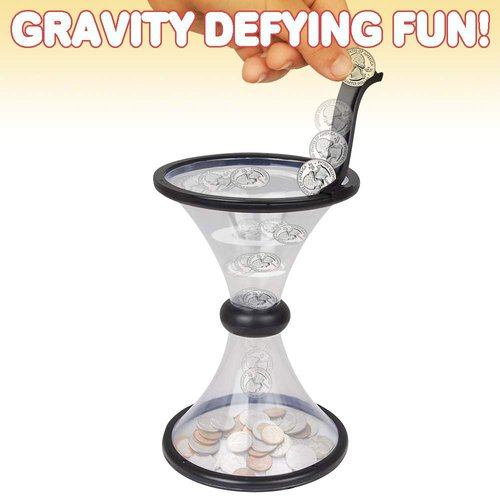 ArtCreativity 10.5 Inc Vortex Coin Piggy Bank for Kids and Adults - Fun Money Savings Bank That Spins Loose Change - Best Birthday Gift for Boys, Girls, Toddlers - Cool Desk Decoration