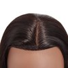 20-22" 100% Human Hair Mannequin Head Training Head Cosmetology Manikin Head Doll Head with Free Clamp (Black)